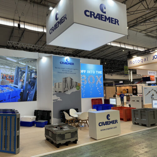 Stand para Craemer en la Feria SeaFood Barcelona 2024, fabricado y montado por Grupo Arte Stands.  Cliente : Arco Stands.